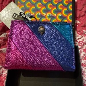 Kurt Geiger Purple and Blue Wallet with Geometric Design